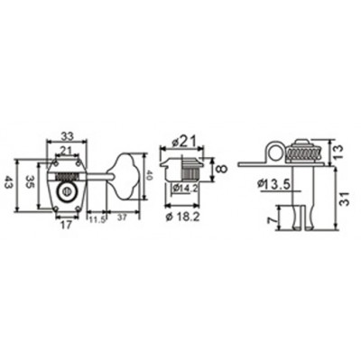 DR PARTS BMH1530/GD/R2/L2 - Колки на бас гітару