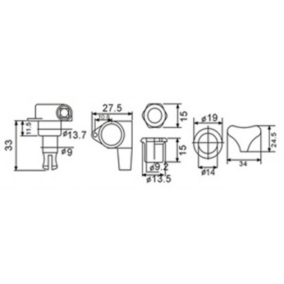 DR PARTS BMH7105/CR/L4 - Колки на бас гітару
