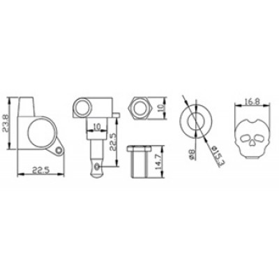 DR PARTS EMH7005/CR/L6 - Колки для електрогітари