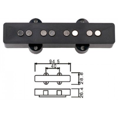 DR PARTS JPUB/BK - пасивний звукознімач для бас-гітари