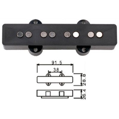 DR PARTS JPUN/BK - пасивний звукознімач для бас-гітари