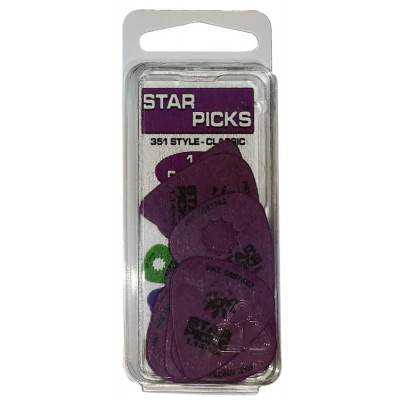 EVERLY STAR PICKS(набір 12 шт) 1,14mm - набір медіаторів (фіолетовий)
