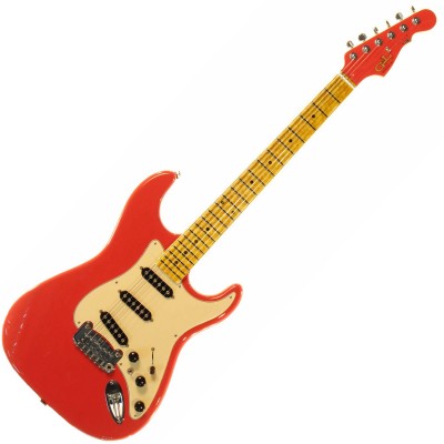 G&L S500 (Fullerton Red. 3-ply Vintage Creme, maple). №CLF51041. Made in USA - Електрична гітара