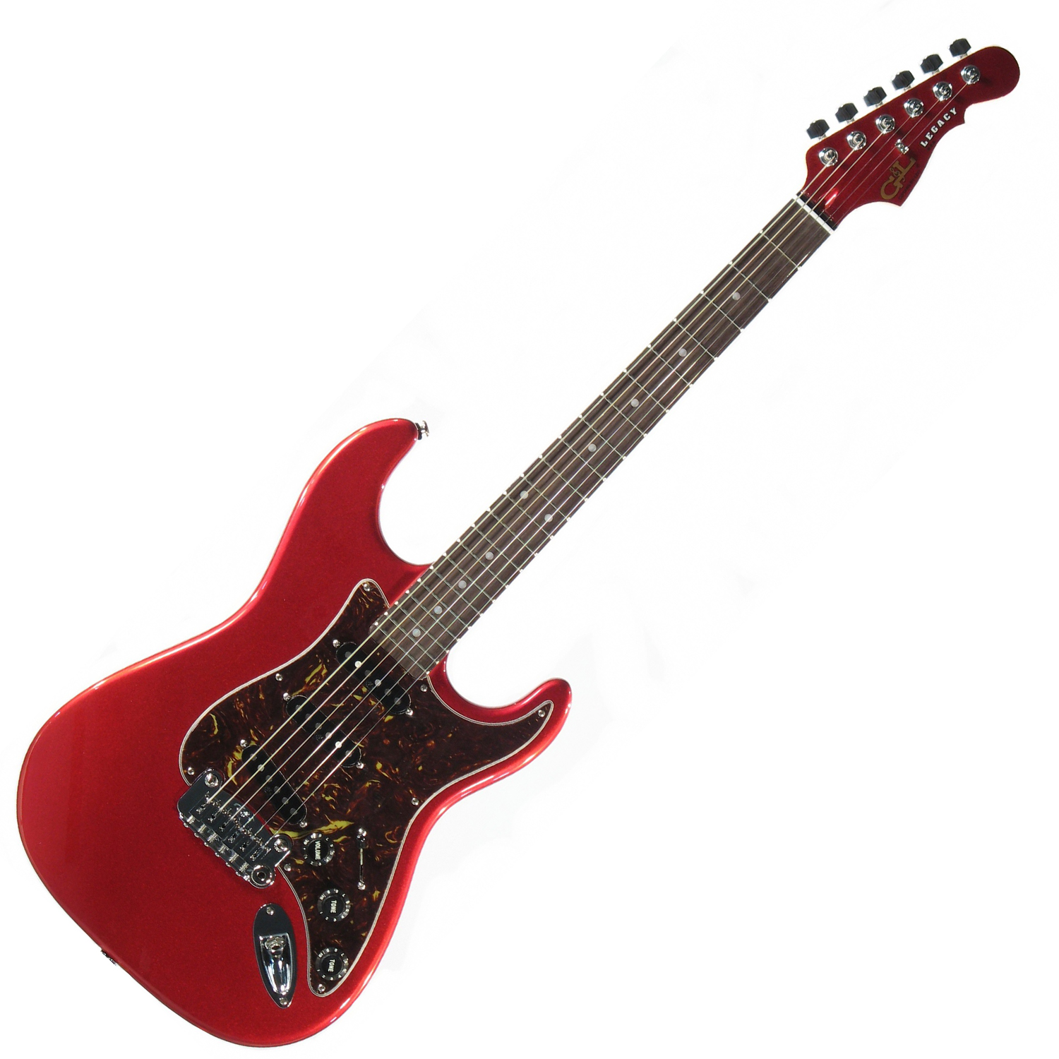 G&L LEGACY (Candy Apple Red, rosewood, 3-ply Tortoise Shell). №CLF50961. Made in USA - Електрична гітара